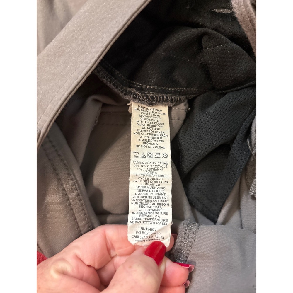 Prana Halle Hiking Pants Gray Size 8 Regular Zion Straight Leg Roll Up Snaps - Picture 6 of 8